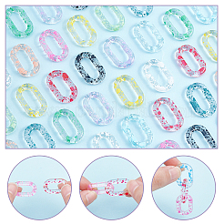 120Pcs 12 Colors Transparent Acrylic Linking Rings&nbsp;OACR-PH0001-87