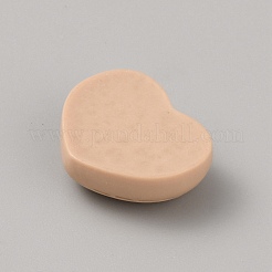 不透明な樹脂模倣食品カボション  ビスケット  ハート  桃パフ  15x17.5x5.7mm&nbsp;CRES-CJC0020-03C-01