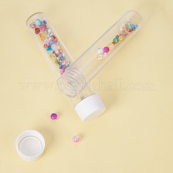 プラスチックビーズ収納ケース  ボトル  透明  130x25mm&nbsp;CON-PH0001-04