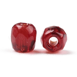 ファイアポリッシュチェコガラスビーズ  多面カット  アナナス属  レッド  3x3mm  穴：0.8mm  約1440個/袋&nbsp;LAMP-O017-151-RM3