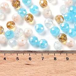 ガラスビーズ  多面カット  ロンデル  ライトサーモン  10x8mm  穴：1mm  約42個/38g&nbsp;LS-EGLA-A034-SM10mm-56