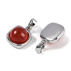 Natural Carnelian(Dyed & Heated) Square Charms&nbsp;KK-P283-46P