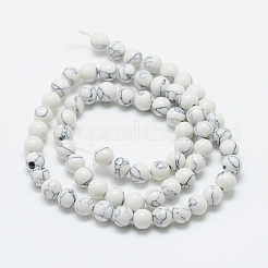 Synthetic Howlite Beads Strands&nbsp;X-G-T053-6mm-01-1