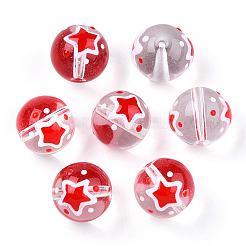 Transparent Glass with Enamel Beads&nbsp;LAMP-T011-21B