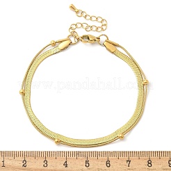 304 Stainless Steel Herringbone Chains & Snake Chain Bracelets&nbsp;LS-BJEW-U019-04G-05