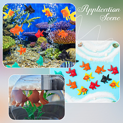 30個 6色樹脂製金魚ディスプレイ装飾  水族館の風景、水槽の装飾用  ミックスカラー  40.5x55x16.5mm  5個/カラー&nbsp;AJEW-SP0004-09