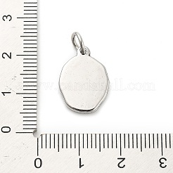 316サージカルステンレスペンダント  バラのチャーム付きオーバル  丸カン付き  アンティークシルバー  17x12.5x2mm  穴：4mm&nbsp;STAS-A123-14AS