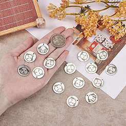 16Pcs 8 Style Stainless Steel Pendants&nbsp;STAS-SZ0002-01