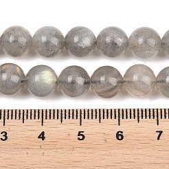 天然石ラブラドライトビーズ連売り  スムーズなラウンド  8mm  穴：1mm  約46個/連  15.35''（39センチメートル）&nbsp;G-L654-O02-8mm