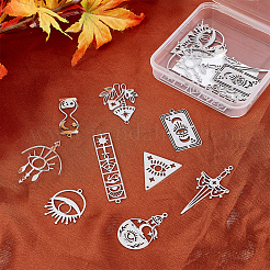 18Pcs 9 Style 201 Stainless Steel Pendants&nbsp;STAS-SC0003-39