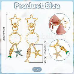 2Pcs Brass Enamel Keychain&nbsp;KEYC-OC00008