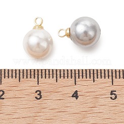 シェルパールのペンダント  ラウンドチャーム  真鍮のベイルと  18KGP本金メッキ  ミックスカラー  11x8mm  穴：1.6mm&nbsp;PALLOY-JF05495