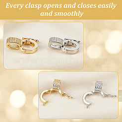 6Pcs 2 Colors Brass Micro Pave Clear Cubic Zirconia Twister Clasps&nbsp;KK-OC0001-47