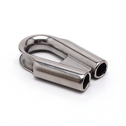 304ステンレス鋼ワイヤーガーディアン  ステンレス鋼色  77x51x16mm  穴：12mm&nbsp;STAS-WH0023-83