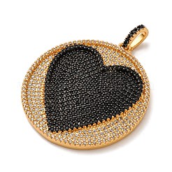 Brass Micro Pave Cubic Zirconia Pendants&nbsp;KK-U076-15G