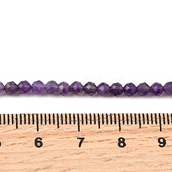 天然石アメジストビーズ連売り  多面カット  ラウンド  3mm  穴：0.5mm  約108個/連  14.96''（38センチメートル）&nbsp;G-F460-50-A
