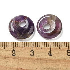 天然アメジストのドーナツ/円周率のディスクチャーム  14~14.5x4mm  穴：4mm&nbsp;G-G142-02L