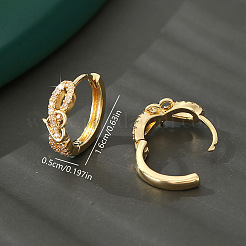 Brass Micro Pave Cubic Zirconia Heart Hoop Earrings for Women&nbsp;WG82A9C-01