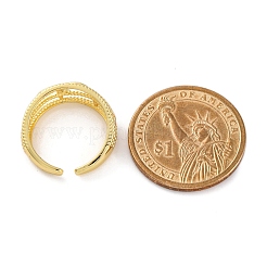 Rack Plating Brass Open Cuff Finger Rings for Women&nbsp;RJEW-M028-91G