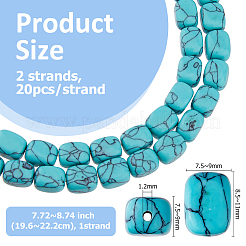 1 Strand Synthetic Turquoise Dyed Beads Strands&nbsp;G-FH0002-59B