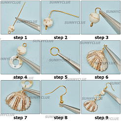 DIY Natural Shell Dangle Earrings Making Kit&nbsp;DIY-SC0025-14