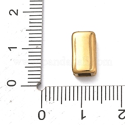 304ステンレススチールスライドチャーム  長方形  イオンプレーティング（ip）  ゴールドカラー  11x6x4mm  穴：3.5x2.5mm&nbsp;STAS-A138-08G