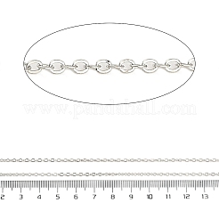 ラックメッキ鉄アズキチェーン  オーバル  プラチナ  2.5x1.8x0.5mm  50ヤード/ロール&nbsp;CH-H002-05P