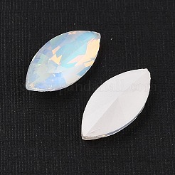 ガラスカボション  多面カット  馬の目  クリアAB  15x7x3.5mm  42個/セット&nbsp;GLAA-N0028-09G