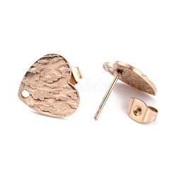 Ion Plating(IP) 304 Stainless Steel Stud Earring Findings&nbsp;EJEW-O104-09RG