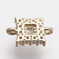 Brass Micro Pave Cubic Zirconia Links&nbsp;X-ZIRC-F084-53G