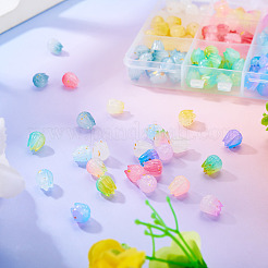 180 個 9 色不透明アクリルビーズ  つぼみ  グリッターパウダー付き  ラックめっき  ミックスカラー  9x8.5mm  穴：1.5mm  20個/カラー&nbsp;OACR-TA0004-80