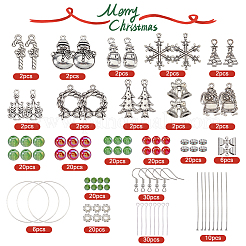 Christmas Theme DIY Alloy & Glass Dangle Earring Making Kits&nbsp;DIY-SC0027-64
