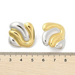 304 Stainless Steel Two Tone Stud Earrings&nbsp;EJEW-A124-01F