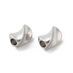 変色しない304ステンレススチールビーズ  ツイストビーン  ステンレス鋼色  7x4.5x5mm  穴：2mm&nbsp;STAS-H214-30P