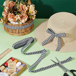 Ethnic Style Floral Pattern Embroidery Polyester Ribbons&nbsp;OCOR-WH0104-23B