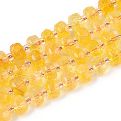 加熱された天然シトリンビーズ連売り  シードビーズで  多面カット  ロンデル  染め  7~8.5x5~7mm  穴：1mm  約22~28個/連  7.09~7.87インチ（18~20cm）&nbsp;G-N327-08A-11