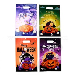 50Pcs 4 Styles Halloween Pumpkin Printed OPP Cellophane Packaging Bags with Die Hole Handles&nbsp;ABAG-C013-07