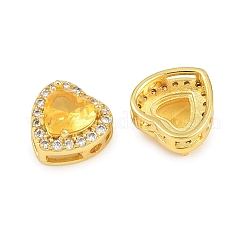 Brass Pave Cubic Zirconia Beads&nbsp;CU-CBA3D67-08G-08