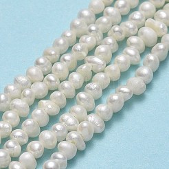 天然養殖淡水パールビーズ連売り  ポテト  ベージュ  2~2.5x2.5~4x2.5~4mm  穴：0.5mm  約160~178個/連  14.49~15.63インチ（36.8~39.7cm）&nbsp;PEAR-F018-02A