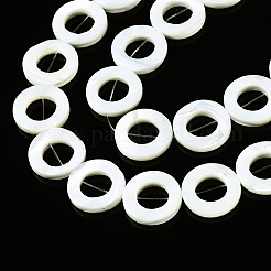 天然トロチッドシェル/トロカスシェルビーズ連売り  リング  漂白  20x4mm  穴：0.9mm  約20個/連  16.02インチ（40.7cm）&nbsp;SSHEL-N032-24B-01