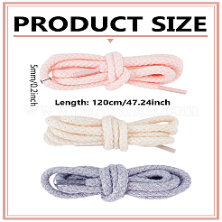 ポリエステル靴ひも6色3本  DIY靴のデコレーション  ラウンド  ミックスカラー  1200x5mm  2個/カラー&nbsp;FIND-LP0008-87