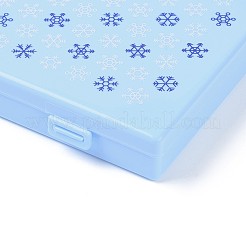 プラスチックの箱を印刷する  ビーズ保存容器  雪の結晶模様と  長方形  ライトスカイブルー  17.5x11.2x2.7cm&nbsp;CON-I008-04C-03