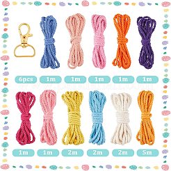 DIY Handmade Woven Cotton Flower Keychain Making Kits&nbsp;DIY-SC0028-13C