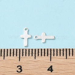 スターリングシルバークロスチェーンエクステンダードロップ925個  チェーンタブ  銀  7x3.5x0.4mm  穴：0.7mm&nbsp;STER-P053-04S