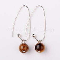 Natural Gemstone Round Bead Earrings&nbsp;X-EJEW-JE01150
