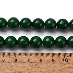 天然のティールジェイドラウンドビーズ連売り  染め  10mm  穴：1mm  約40個/連  15.7インチ&nbsp;G-P070-09-10mm-01