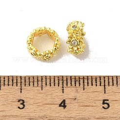 ひまわりの大きな穴ビーズ  カドミウムフリー＆鉛フリー  ラックめっき  長持ちメッキ  透明  8x4mm  穴：5mm&nbsp;KK-B088-01B-03G