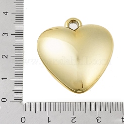 ラインストーンペンダント付きccbプラスチック  ハート  ゴールドカラー  33x31x13mm  穴：3mm&nbsp;CCB-Q092-03G