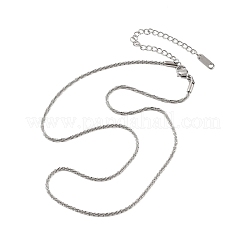 2mm 304ステンレススチールリンクチェーンネックレス（女性用）  変色しない  ステンレス鋼色  16.93インチ（43cm）&nbsp;NJEW-B131-10P