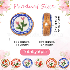 6Pcs 6 Styles Handmade Porcelain Beads&nbsp;PORC-YW0001-82